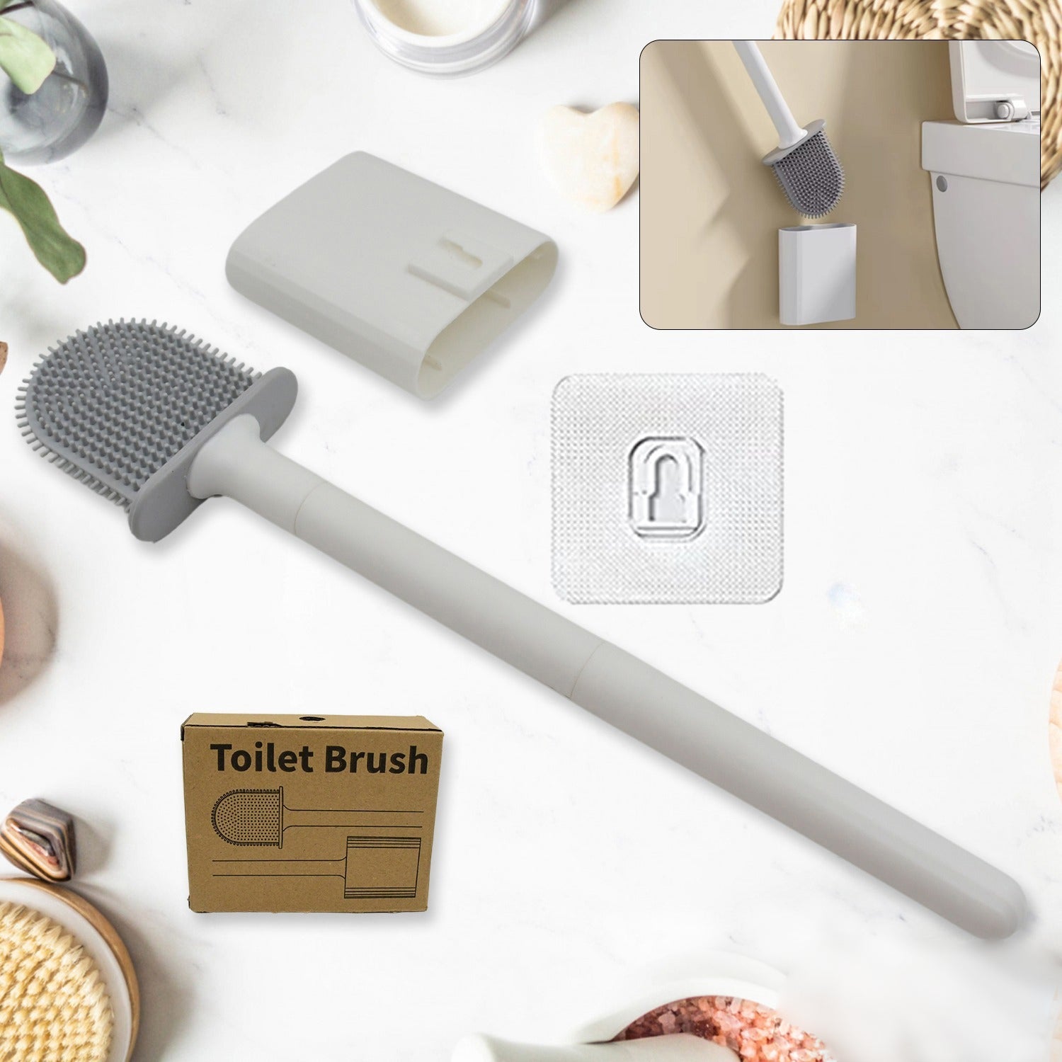 Portable Silicone Toilet Brush – Wall-Mounted, Anti-Drip Cleaner with Non-Slip Handle Portable Silicone Toilet Brush – Wall-Mounted, Anti-Drip Cleaner with Non-Slip Handle